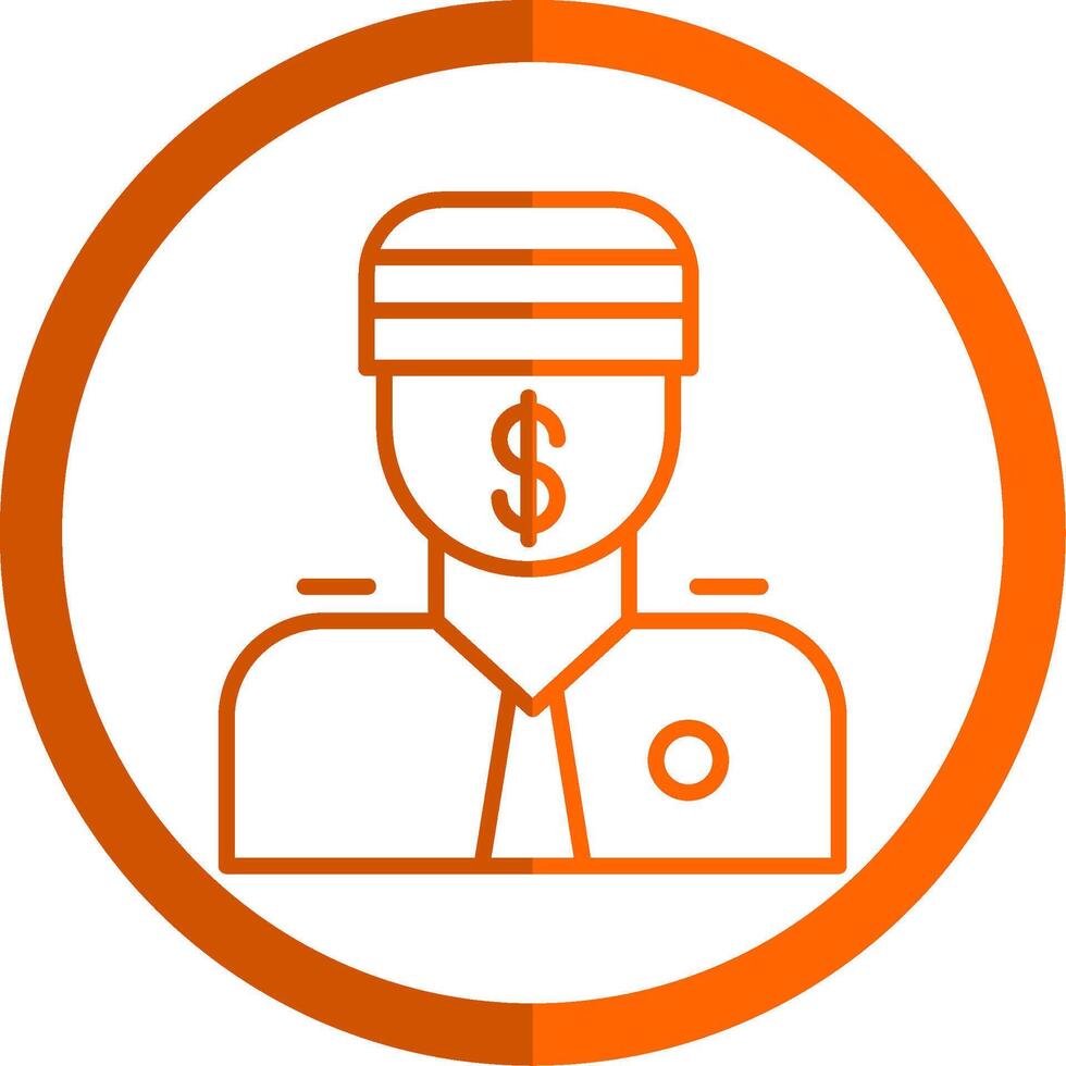 Bribe Line Orange Circle Icon vector