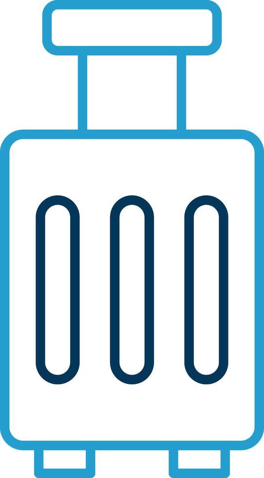 equipaje línea azul dos color icono vector