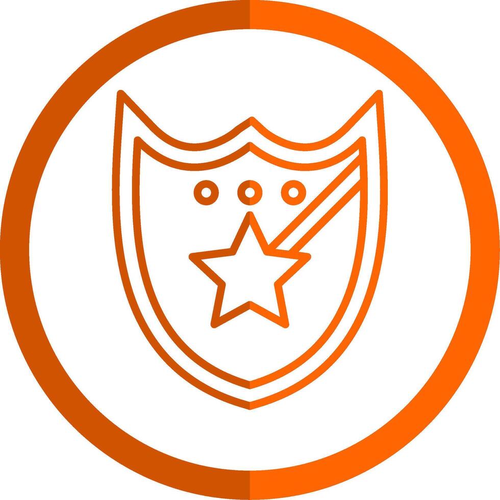 Police Badge Line Orange Circle Icon vector