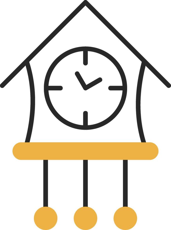 Cuckoo Clock Skined Filled Icon vector