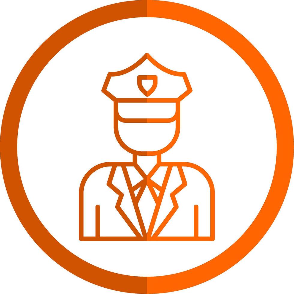 Police Line Orange Circle Icon vector