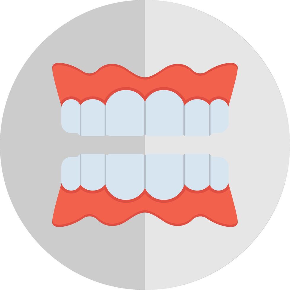 dentadura plano escala icono vector