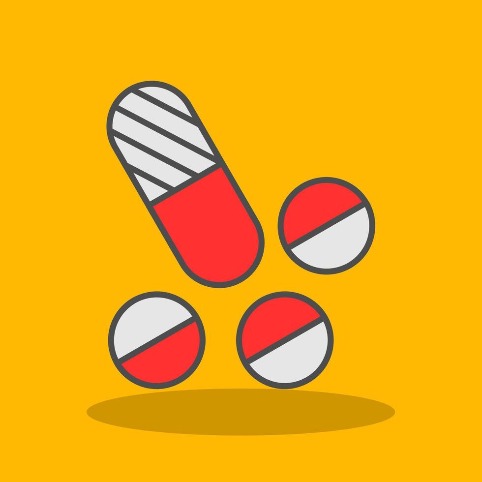 Pills Filled Shadow Icon vector