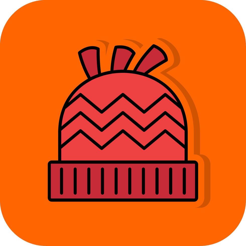 Winter Hat Filled Orange background Icon vector