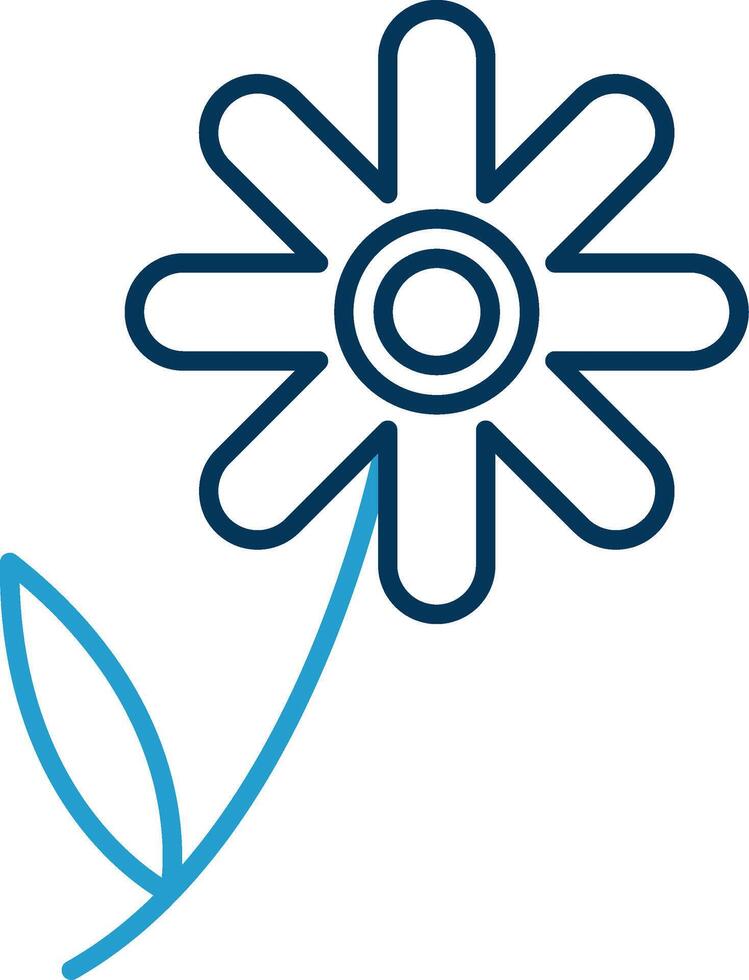 Chamomile Line Blue Two Color Icon vector