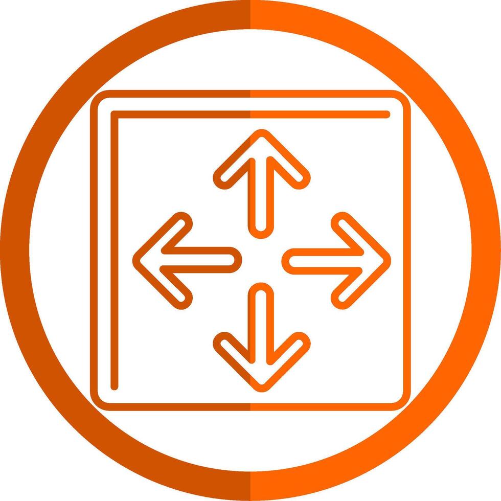 Maximize Line Orange Circle Icon vector