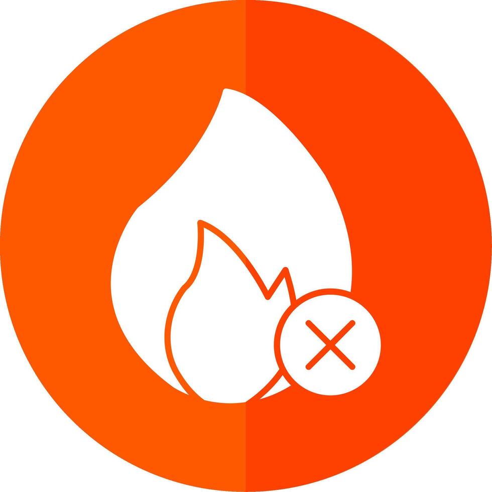 No Fire Glyph Red Circle Icon vector