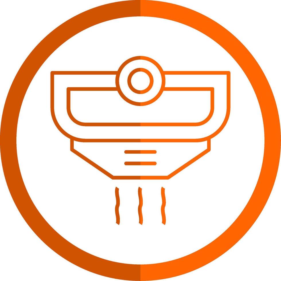 Smoke Detector Line Orange Circle Icon vector