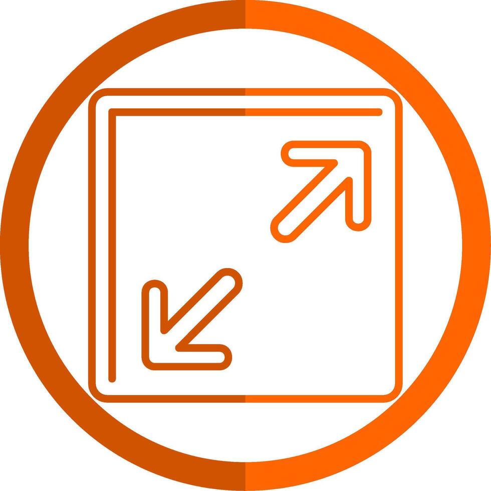 Resize Line Orange Circle Icon vector