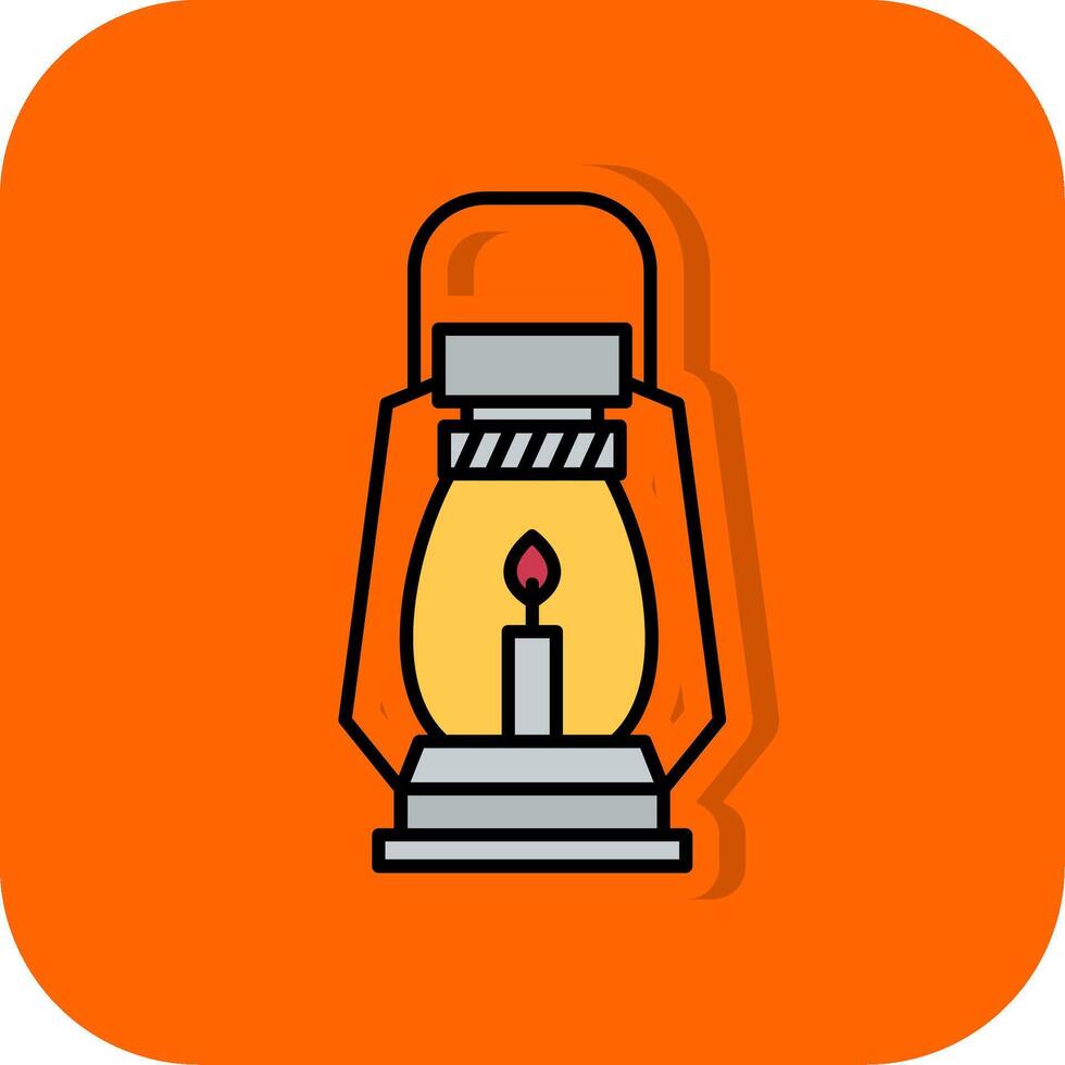 Gas Lamp Filled Orange background Icon vector