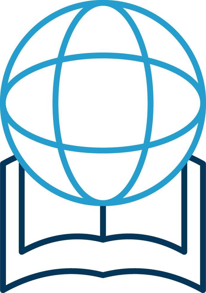 Global Education Line Blue Two Color Icon vector