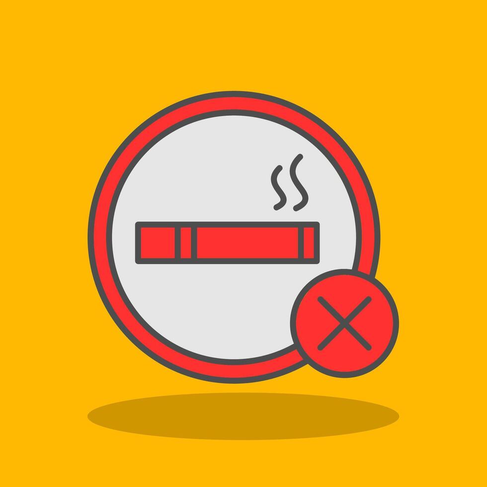 No Smoking Filled Shadow Icon vector