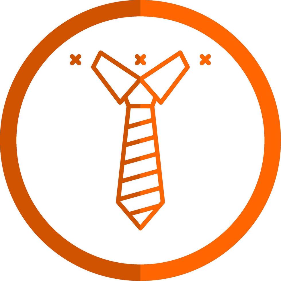 Corbata línea naranja circulo icono vector