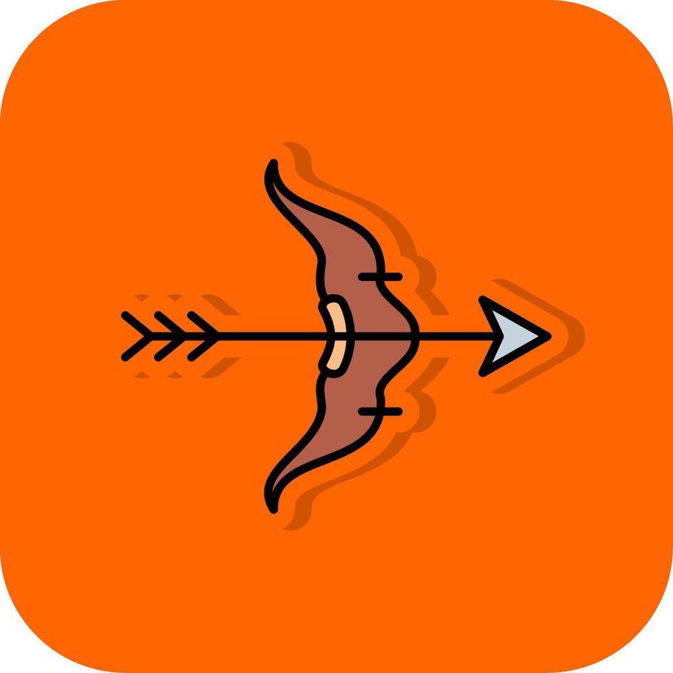 Bow And Arrow Filled Orange background Icon vector