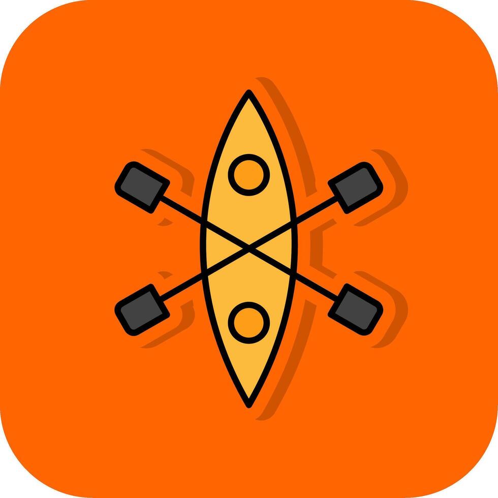 Kayak Filled Orange background Icon vector