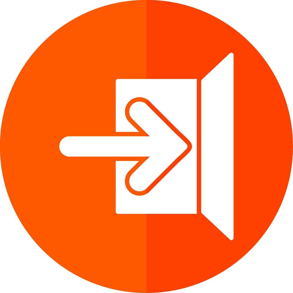 Sign In Glyph Red Circle Icon vector
