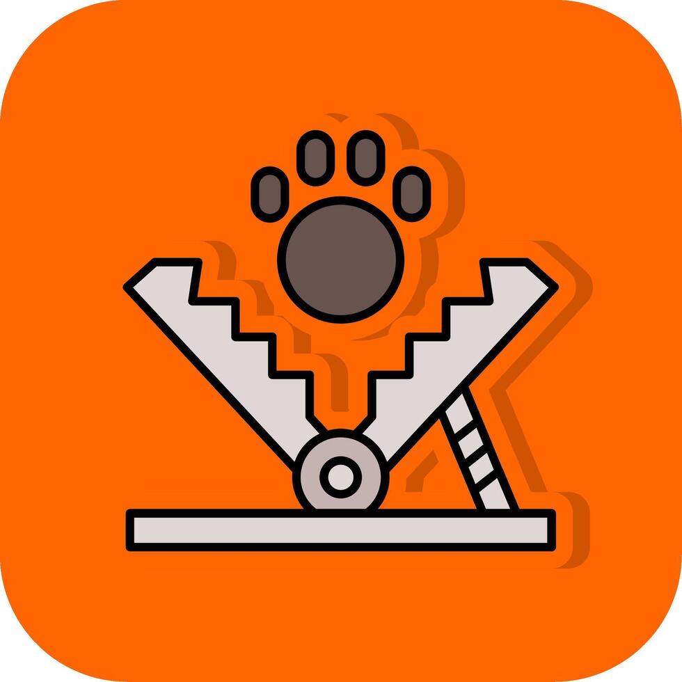 Bear Trap Filled Orange background Icon vector