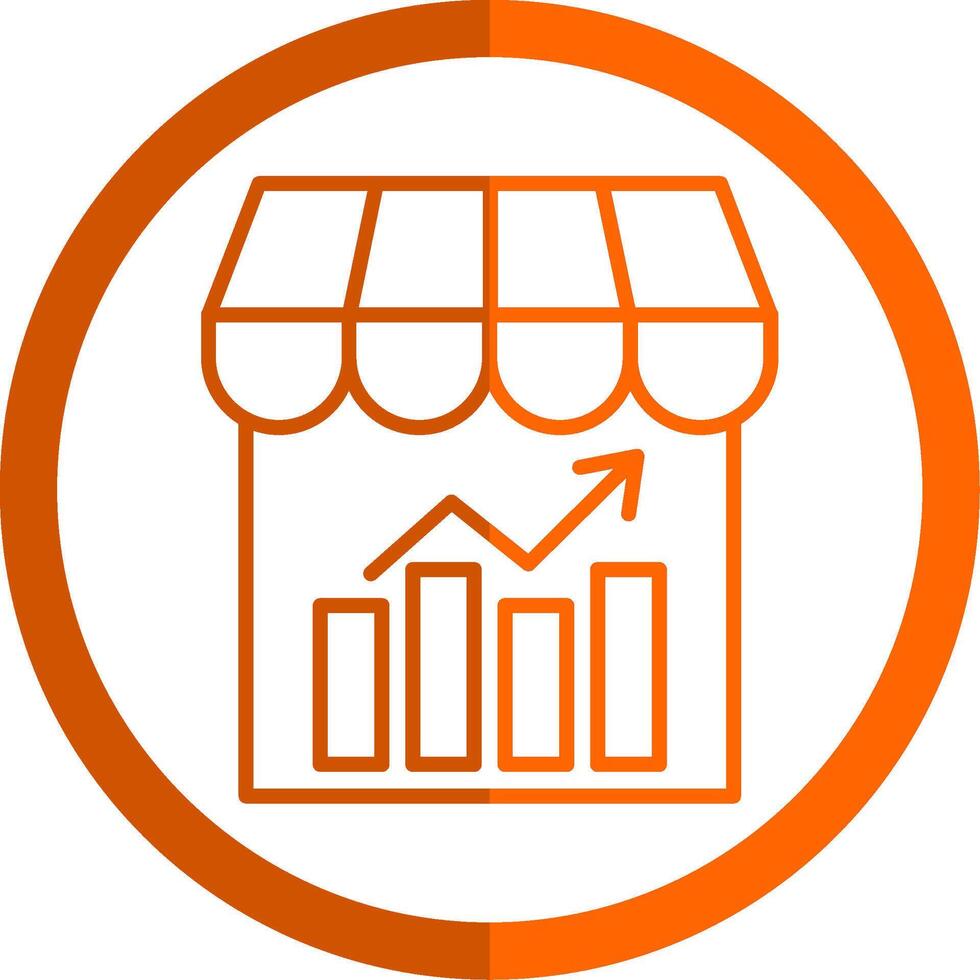 valores línea naranja circulo icono vector