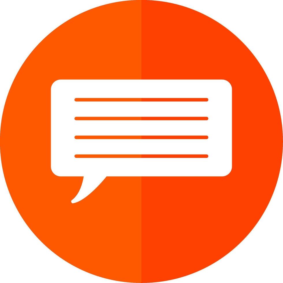 Message Glyph Red Circle Icon vector