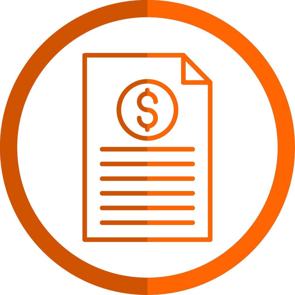 Invoice Line Orange Circle Icon vector