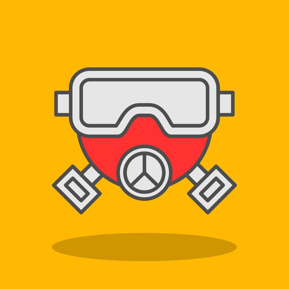 Gas Mask Filled Shadow Icon vector