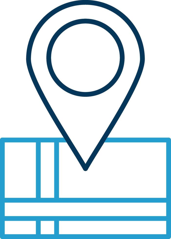 Map Location Line Blue Two Color Icon vector