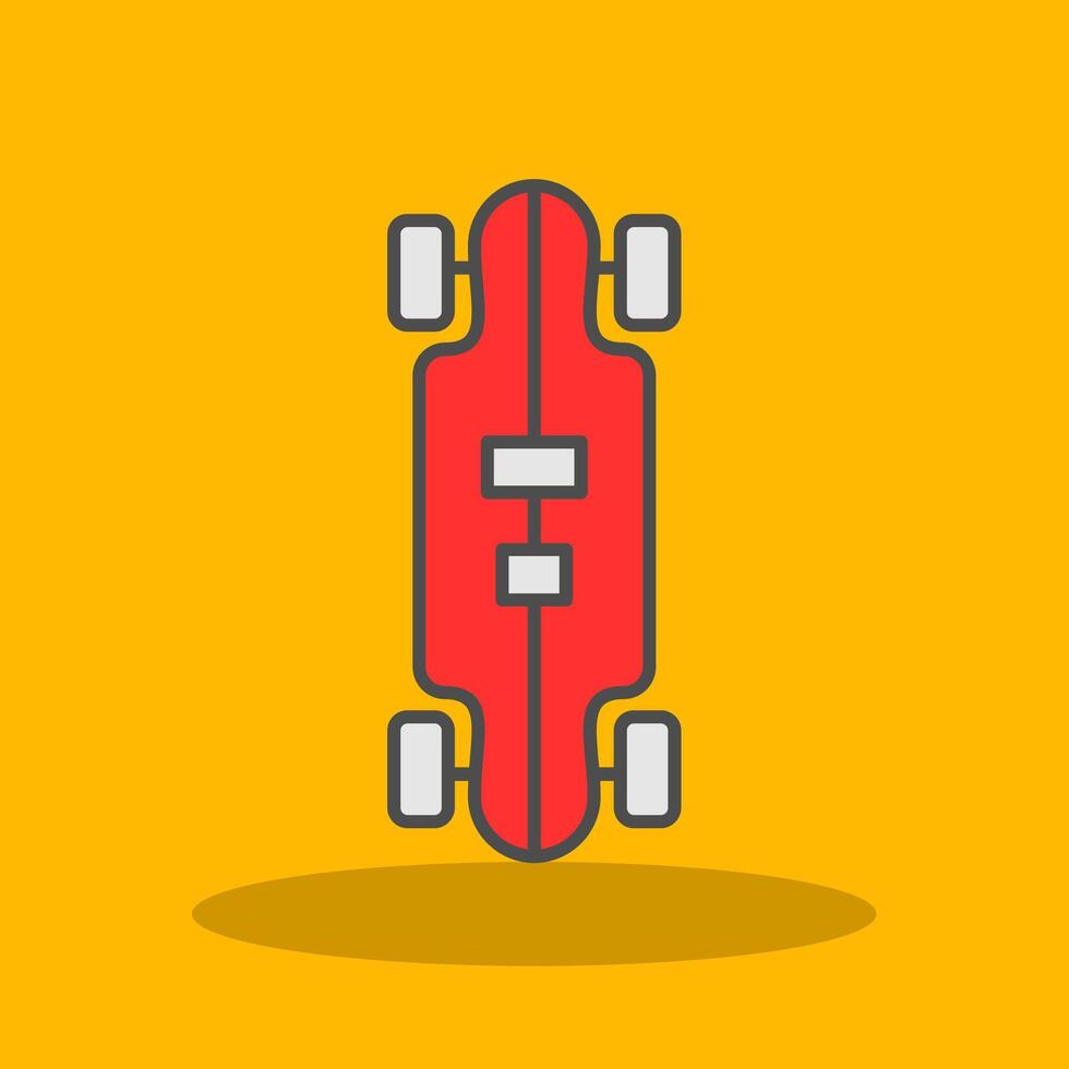 Longboard Filled Shadow Icon vector
