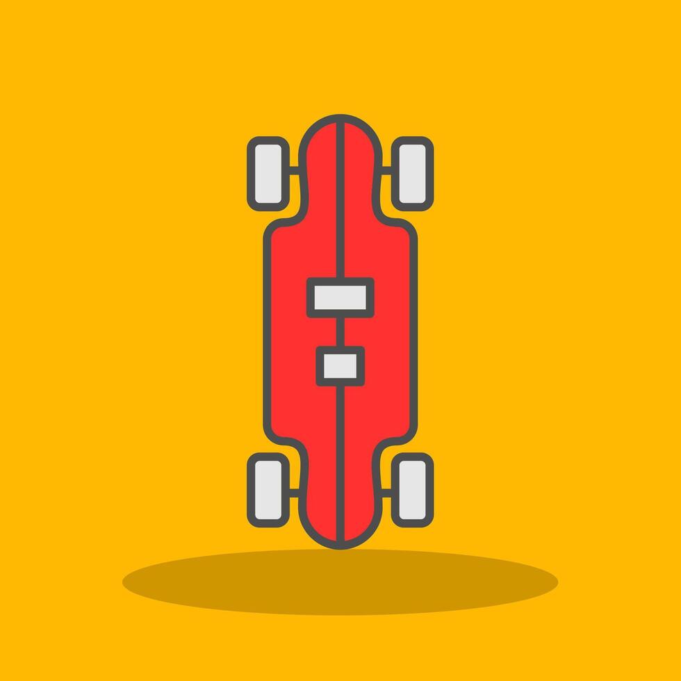 Longboard Filled Shadow Icon vector