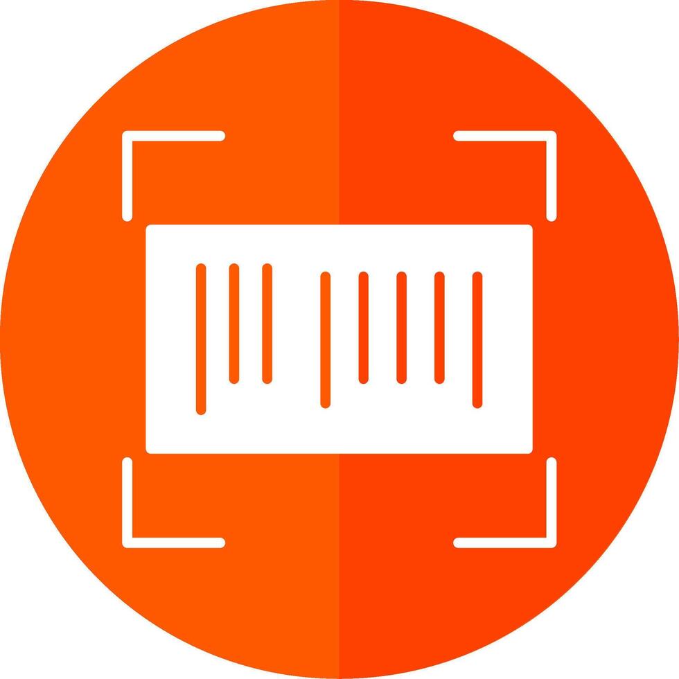 Barcode Glyph Red Circle Icon vector