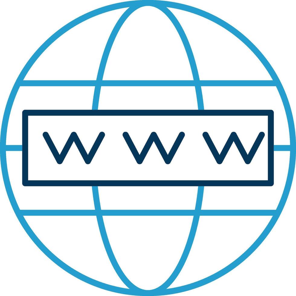 Worldwide Line Blue Two Color Icon vector