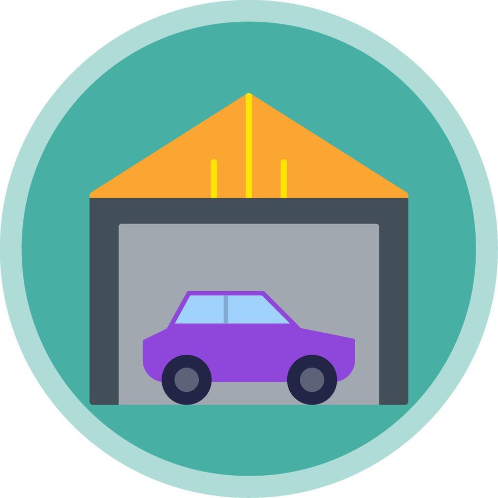 Garage Flat Multi Circle Icon vector