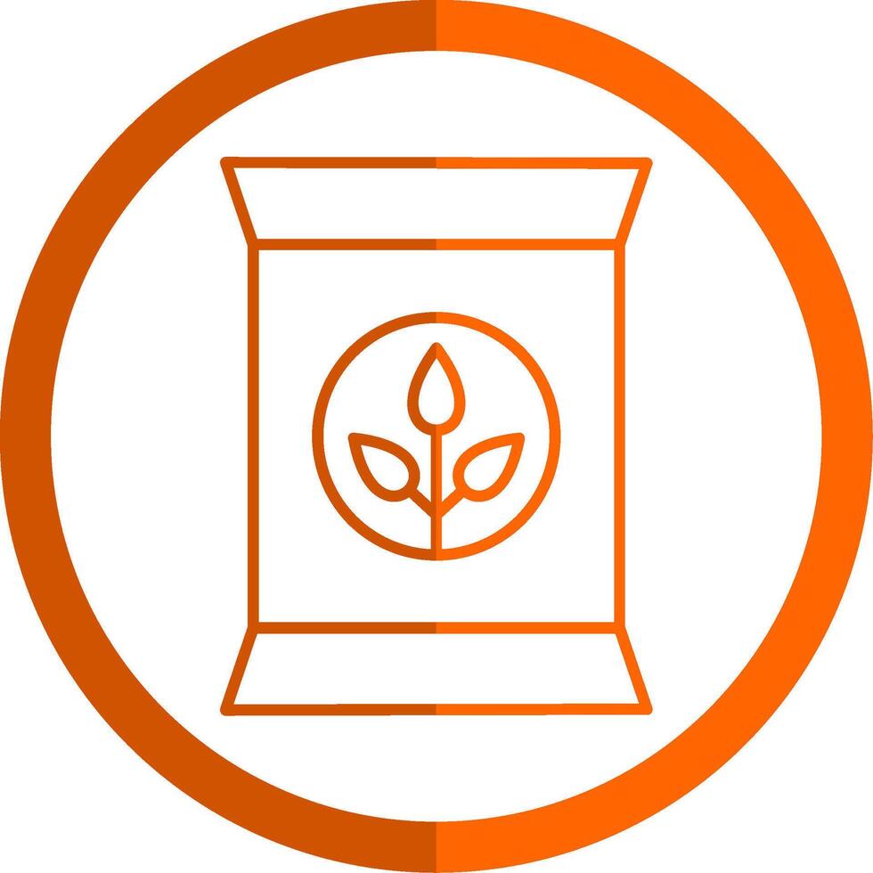 Fertilizer Line Orange Circle Icon vector