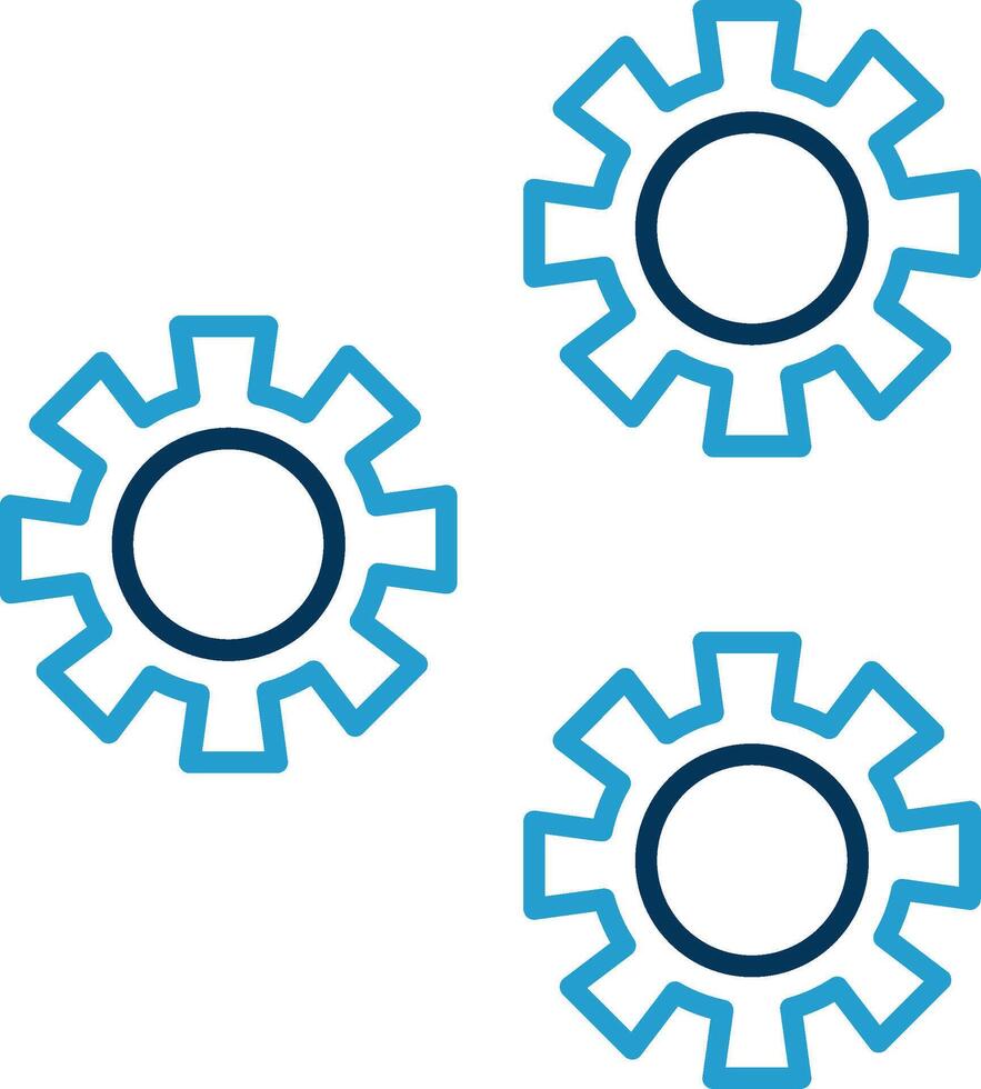 Settings Line Blue Two Color Icon vector