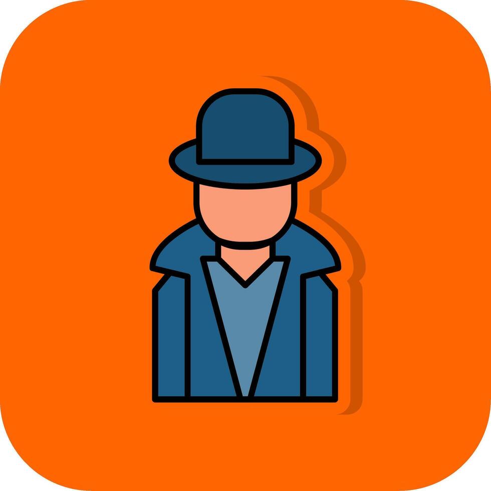 Hacker Filled Orange background Icon vector