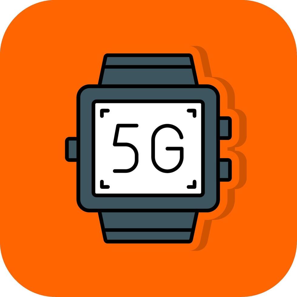Smartwatch Filled Orange background Icon vector