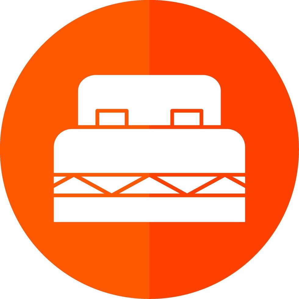 Double Bed Glyph Red Circle Icon vector
