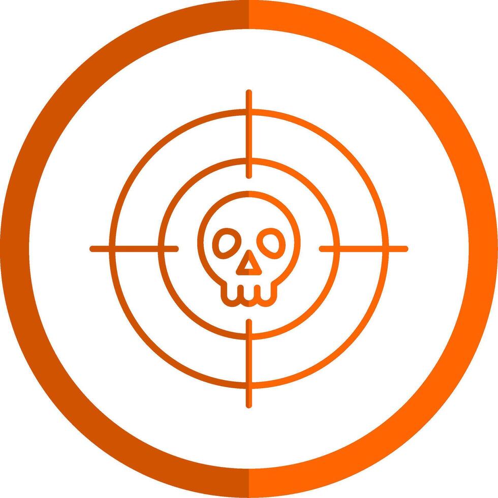 Targeted Line Orange Circle Icon vector