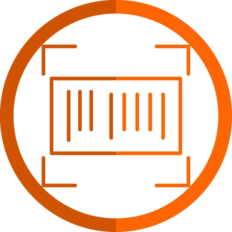 Barcode Line Orange Circle Icon vector