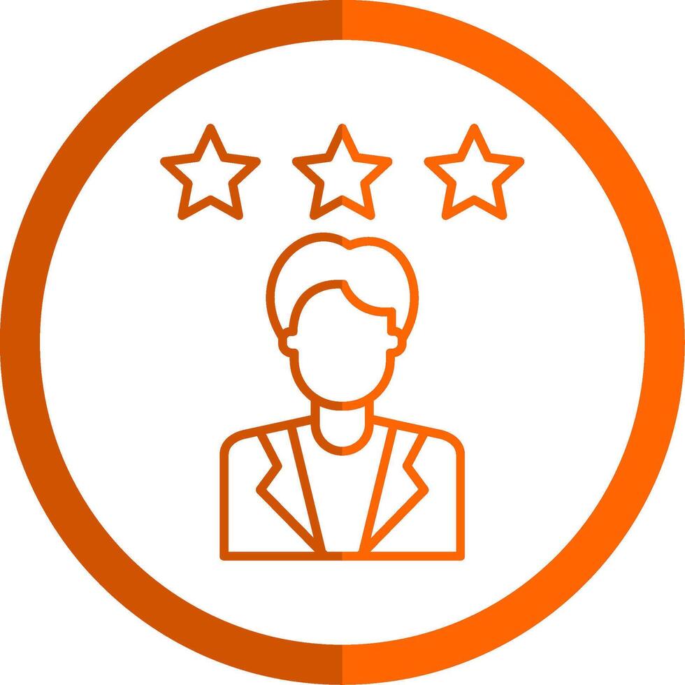 Rating Line Orange Circle Icon vector