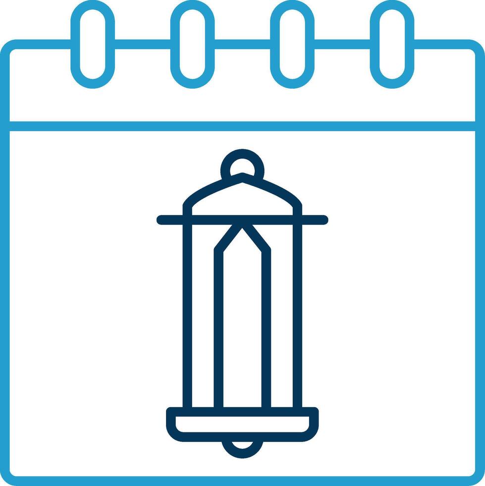 Calendar Line Blue Two Color Icon vector