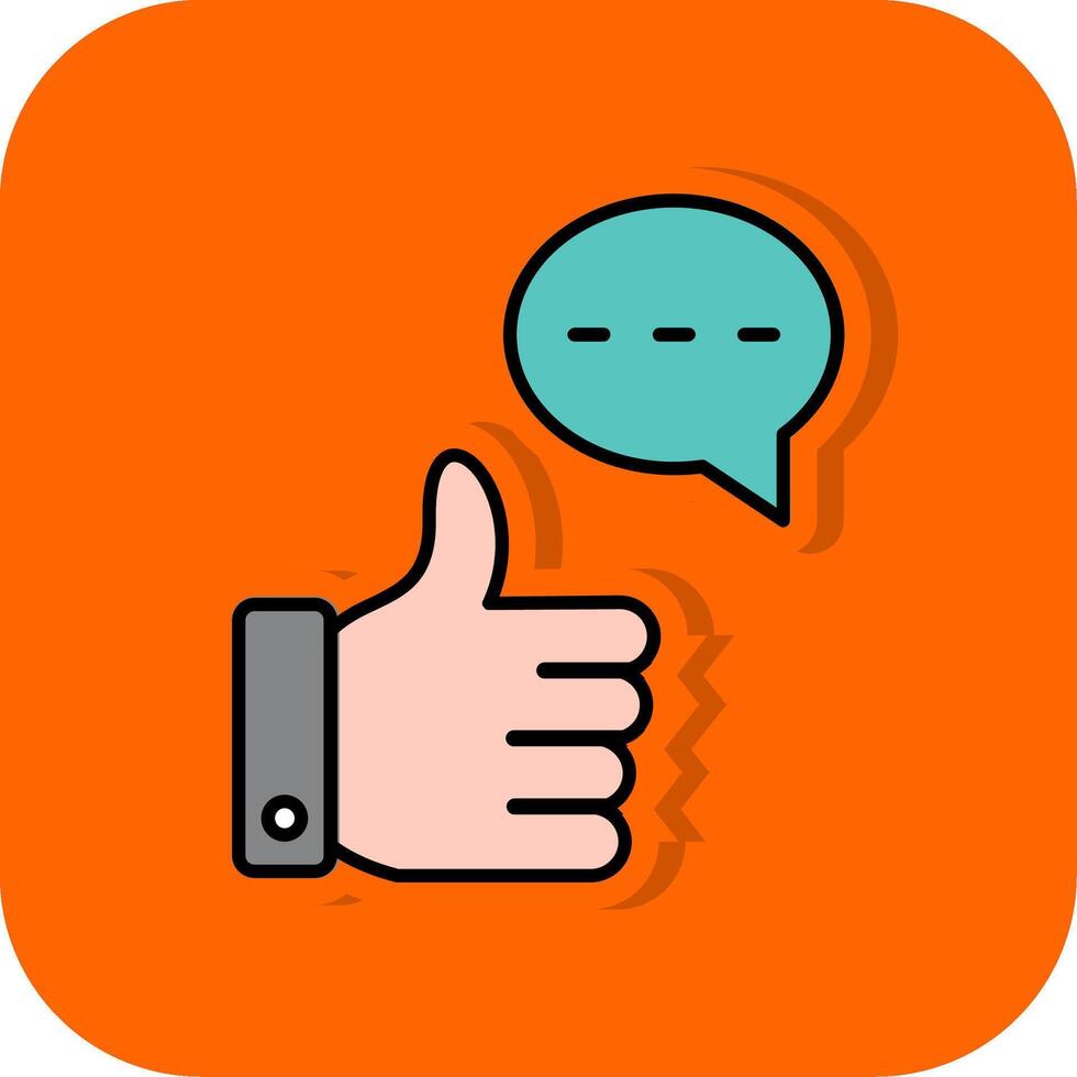 Good Feedback Filled Orange background Icon vector