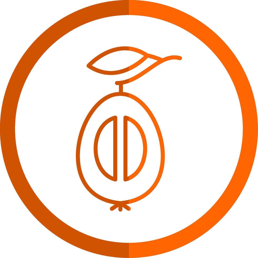 Loquat Line Orange Circle Icon vector
