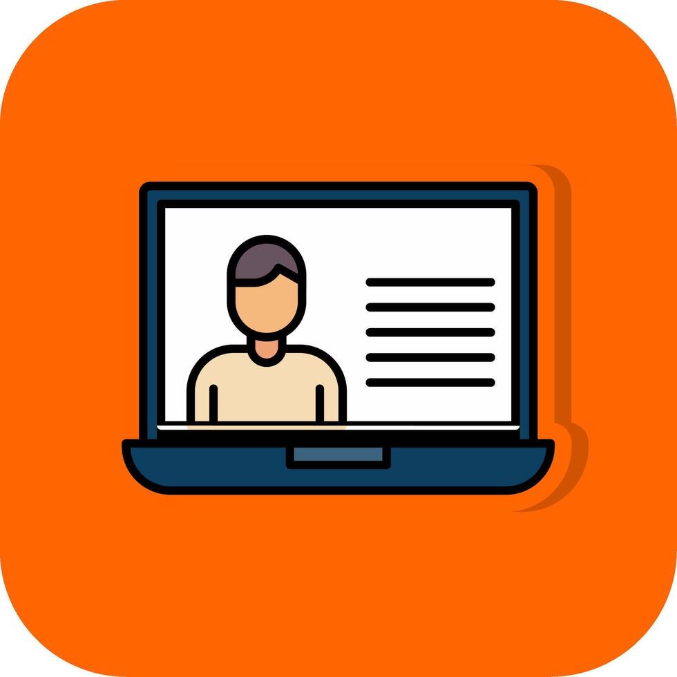 User Filled Orange background Icon vector