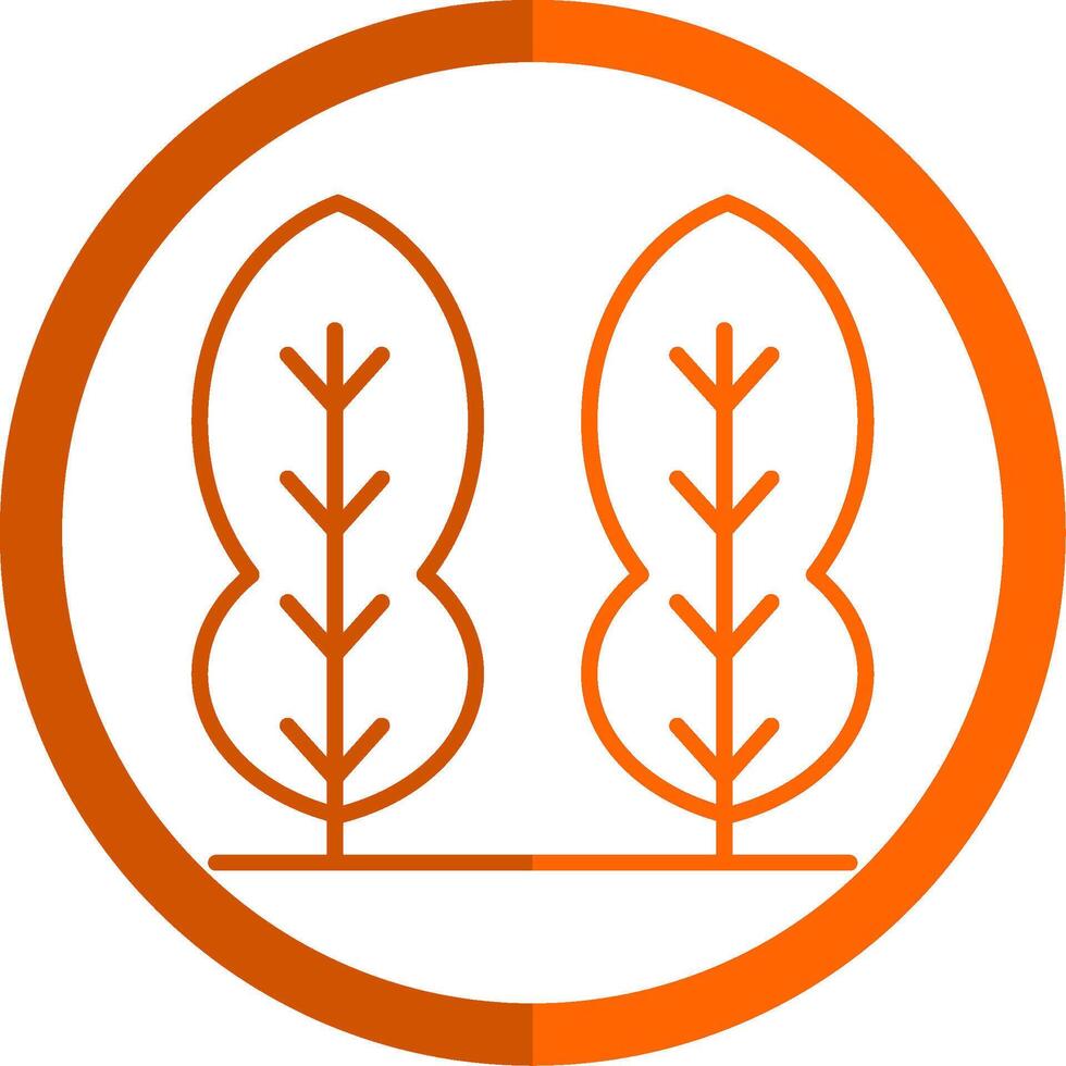 Kaffir Lime Line Orange Circle Icon vector