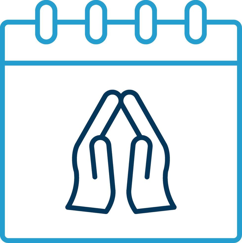 Praying Line Blue Two Color Icon vector