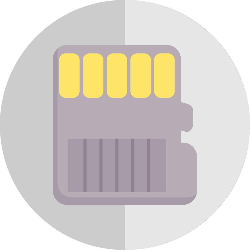 Memory Card Flat Scale Icon vector