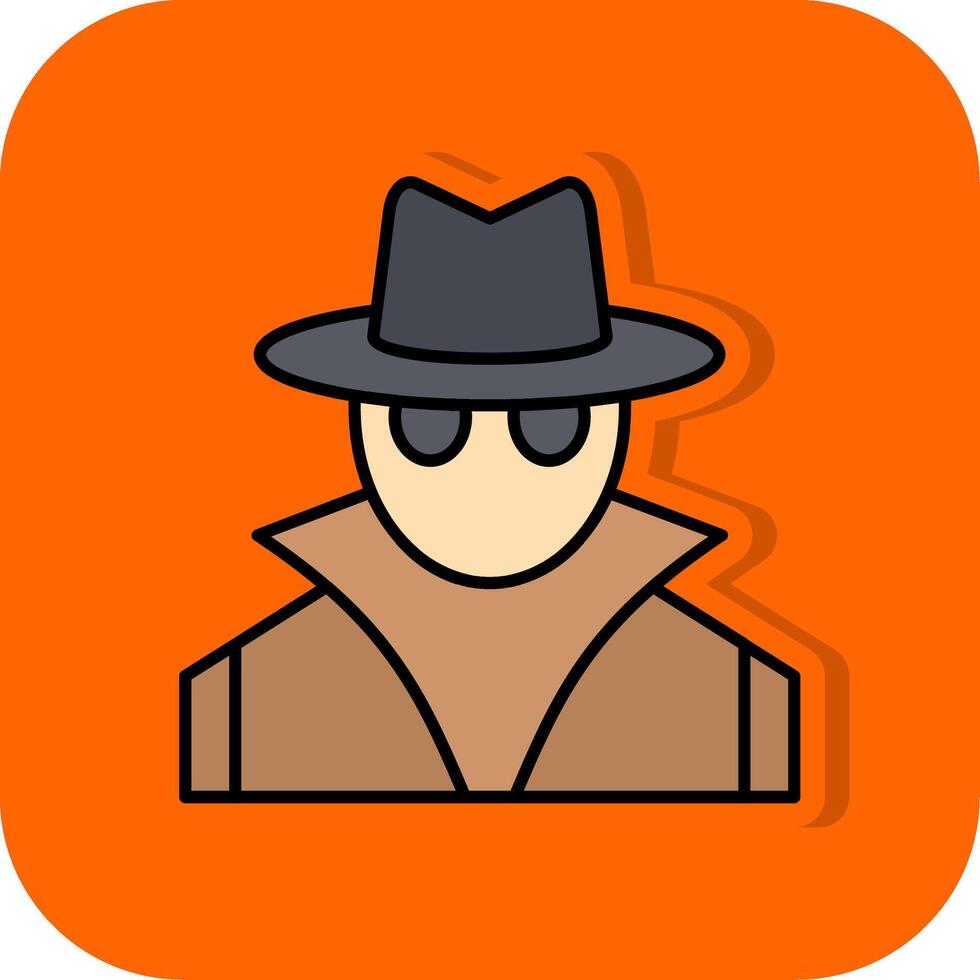 Spy Filled Orange background Icon vector