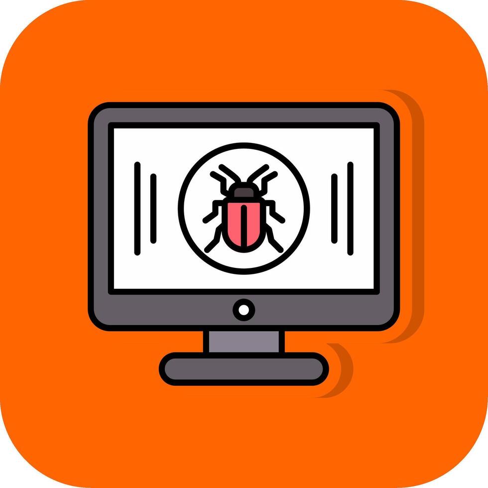 Malware Filled Orange background Icon vector