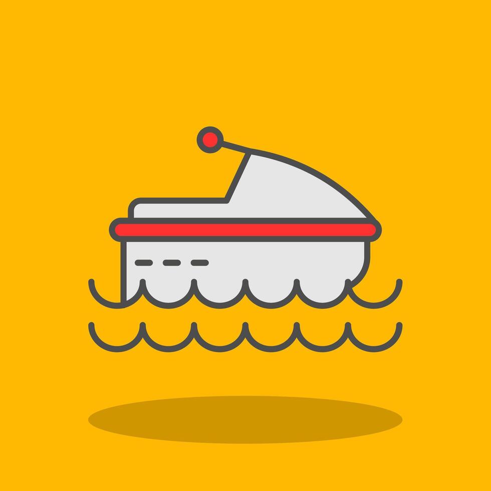 Jet Ski Filled Shadow Icon vector