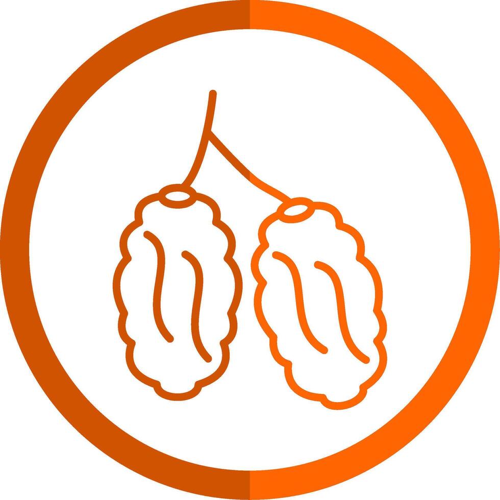 Dates Line Orange Circle Icon vector